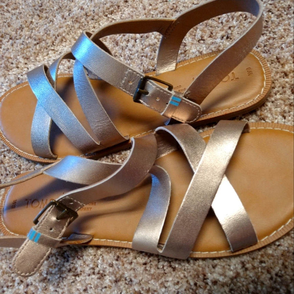 Toms Rose Gold Metallic Sicily Sandal